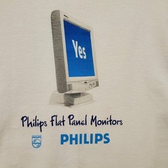 Vintage Promo Philips Flat Panel Monitors Thin Good Looking Available XL Shirt