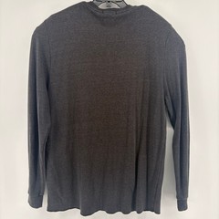 Marine Layer Mens Charcoal Gray Long Sleeve Henley Shirt XL Raw Hem Soft Knit