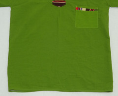 Artisanal Guatemalan Colorful Trim Shirt Green Cotton Mayan Men’s M / Women’s L