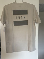 KREW T-Shirt Mens Medium Beige Graphic Tee Skate Streetwear Los Angeles Rare