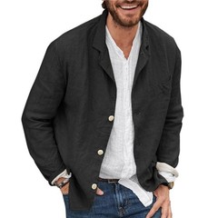 Mens Casual Sleeve Shirt Jacket Long Stylish Button Up Lightweight Coat