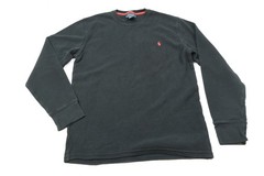 Polo Ralph Lauren Waffle-Knit Thermal Shirt Mens Medium Black Long Sleeve Crew