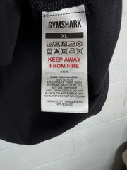 Gymshark Strength Dept Graphic T Shirt XL Black Oversized Gothic Logo Gym Tee￼