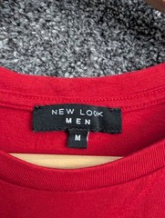New Look Men T-Shirt Medium Red 100% Cotton Plain Crew Neck Short Sleeve Top M