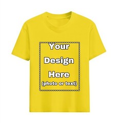 Print Your Photo Text Logo Custom DIY Cotton Tee Personalized Unisex Soft Top