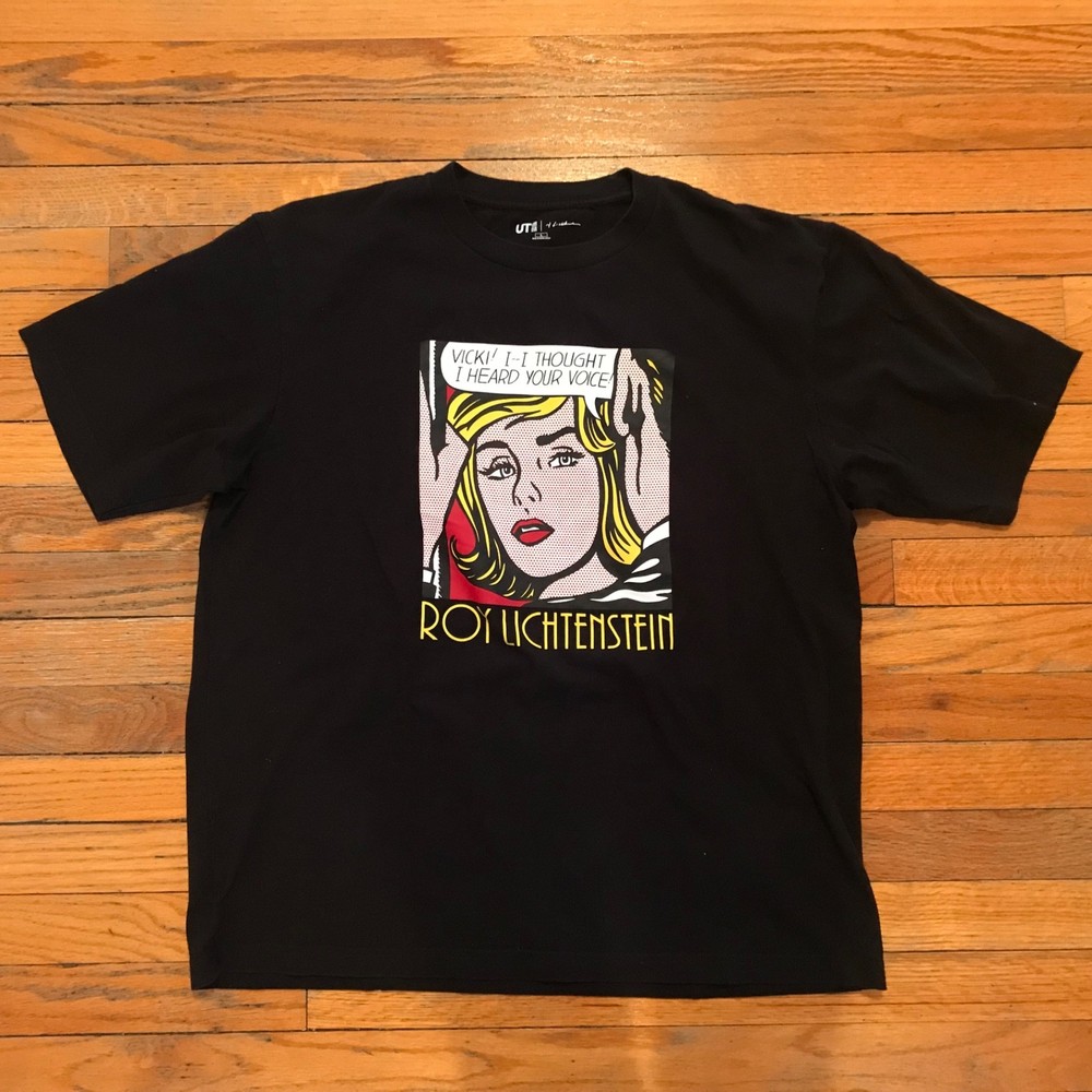 Vintage VICKI! I THOUGHT I HEARD YOUR VOICE! Black Roy Lichtenstein Tshirt~LARGE