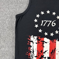 Mens T Shirt Large 1776 USA Sleeveless Patriotic Country Black, Red, White