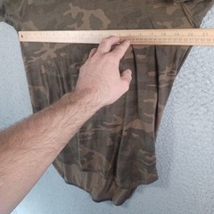 VICTORIOUS Mens Camo Brown Shirt Size Medium Short-Sleeve Zipper Pocket Sleeve