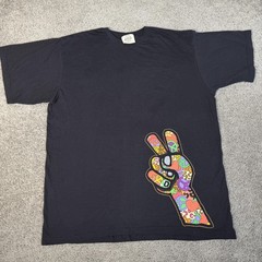Ben & Jerry’s Shirt Mens XL Black Peace Sign Hand Graphic Crew Neck Cotton
