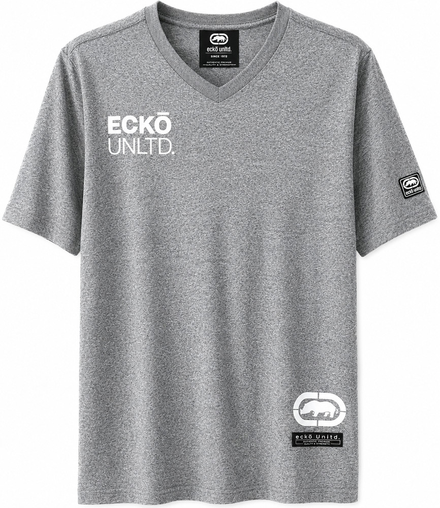 Ecko Unltd. Summer/Spring V-Neck T-Shirt- Grey Marled-New with Tag-Size (S-XL)