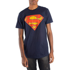 🔥NEW Superman Glow-in-the-Dark Logo T-Shirt, Dark Blue, Size Small 🔥