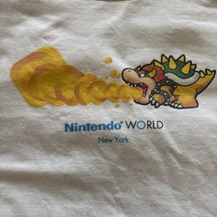 Nintendo World New York White Bowser Flames t-shirt Men’s Large Rare! – Tultex