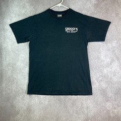 VINTAGE Groggys Pool Team Shirt Adult Medium Black Tee Billiards Frog Graphic