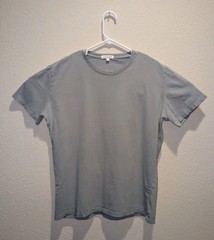 Gustin T-Shirt Mens SS Light Steel Blue Organic Cotton Made In USA Crew Neck L