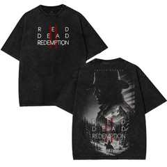 Red Dead redemption 2 V5 Double Printed Graphic Tee Streetwear T-Shirt