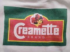 80’s 90’s Creamette Brand Create Logo Front Back Tshirt Best White USA XL