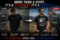 Pro-Gun Anti-Idiot T-Shirt | 2nd Amendment Vertical Rifle Flag 2A