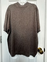 Vintage NWT Perry Ellis Brown 80% Silk Short Sleeve Shirt – Men’s Large