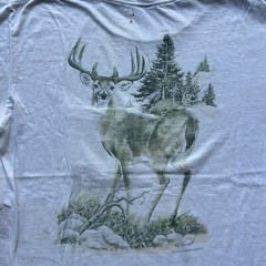 Vintage 90s Sporting Life Shirt Size XL White Deer Nature Pocket Art Animal Buck