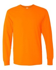 Long Sleeve Custom Printed LOGO/TEXT Shirt Safety Orange – Safety Green