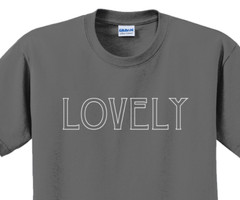 Lovely T-Shirt Short Sleeve Graphic Tee Unisex apparel Text logo design