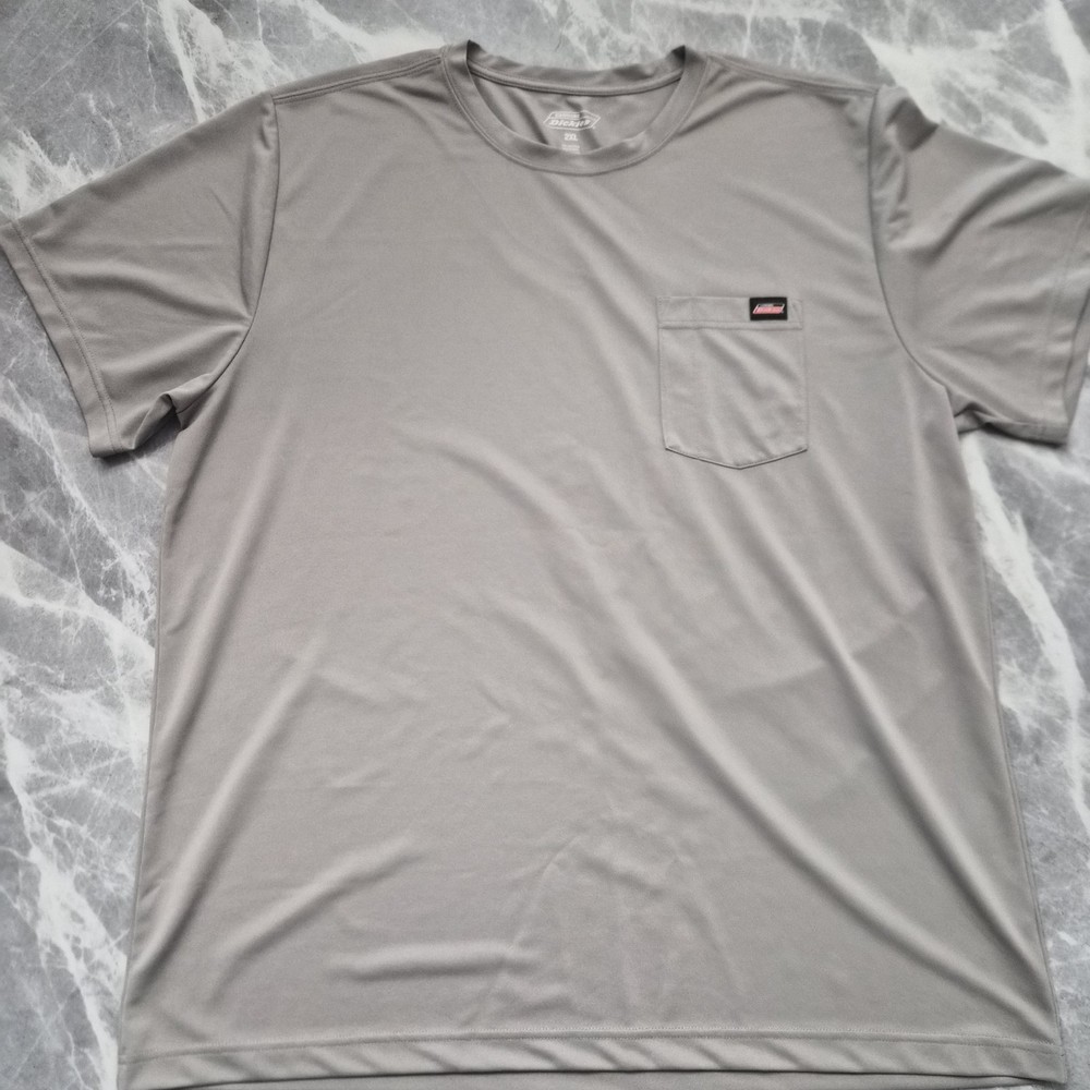 Dickies Genuine Gray Polyester Men’s Pocket Crew Neck T-Shirt 2XL
