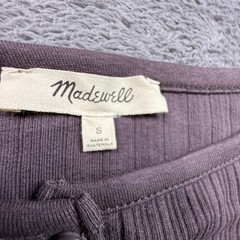 Madewell Ribbed Button Front Tank Top Vest Womens S Gray Cotton Blend Sleeveless