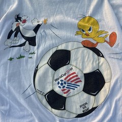 Deadstock Vintage 1994 World Cup USA Football, Looney Tunes Giant T Shirt