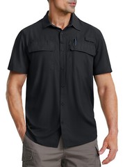 UPF 50+ Sun Shirt Quick Dry Cool Hiking Shirt Short Sleeve Outdoor Casual Work T