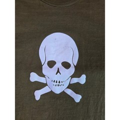 Mil-Tec Skull Crossbones T-Shirt Mens Size M Olive Green Graphic Military Tee