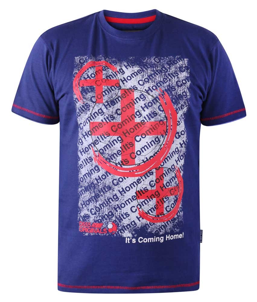 D555 Goal Men’s It’s Coming Home Print Machine Washable Short Sleeve T-shirt