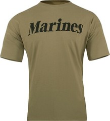 Coyote Brown AR 670-1 MARINES Physical Training T-Shirt USMC Workout PT Tee
