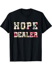 Hope Dealer Men’s Recovery Sobriety T-Shirt – Floral Print & Bold HOPE DEALER