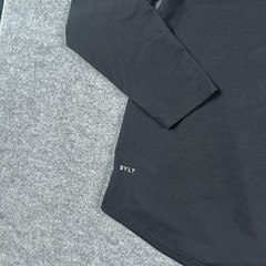 BYLT Shirt Mens 2XL Black Drop-Cut Hooded Long Sleeve Tee Tagless Lightweight