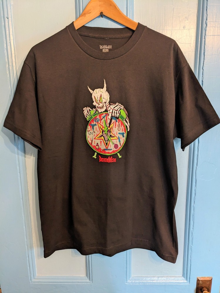 Deathwish Skateboards Skeleton T-shirt Large Streetwear EUC
