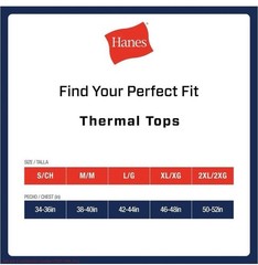 2pk Hanes Men’s Thermal Long Sleeve Performance Base layer Crewneck Gray Small
