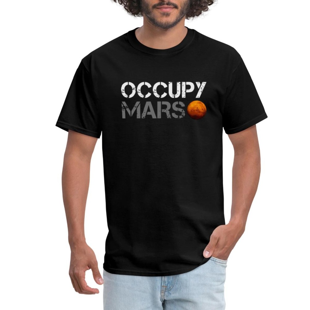 Occupy Mars Space Planet Nerdy Men’s T-Shirt