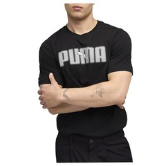 PUMA Essentials Logo Lab Crew Neck Short Sleeve T-Shirt Mens Black Casual Tops 6