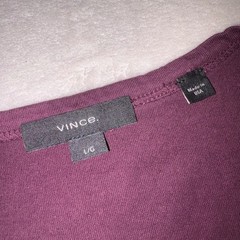 VINCE T Shirt Mens Large Purple Cotton Crew Neck Made in USA Tee