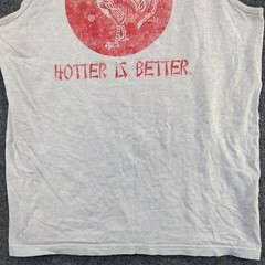 Sriracha Sauce Men’s Hotter Is Better Tank Top Sleeveless Gray L Straight Hem