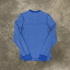 Y2K Hollister Men XL Blue White Striped Long Sleeve Skater Beach Boy Skinny Tall