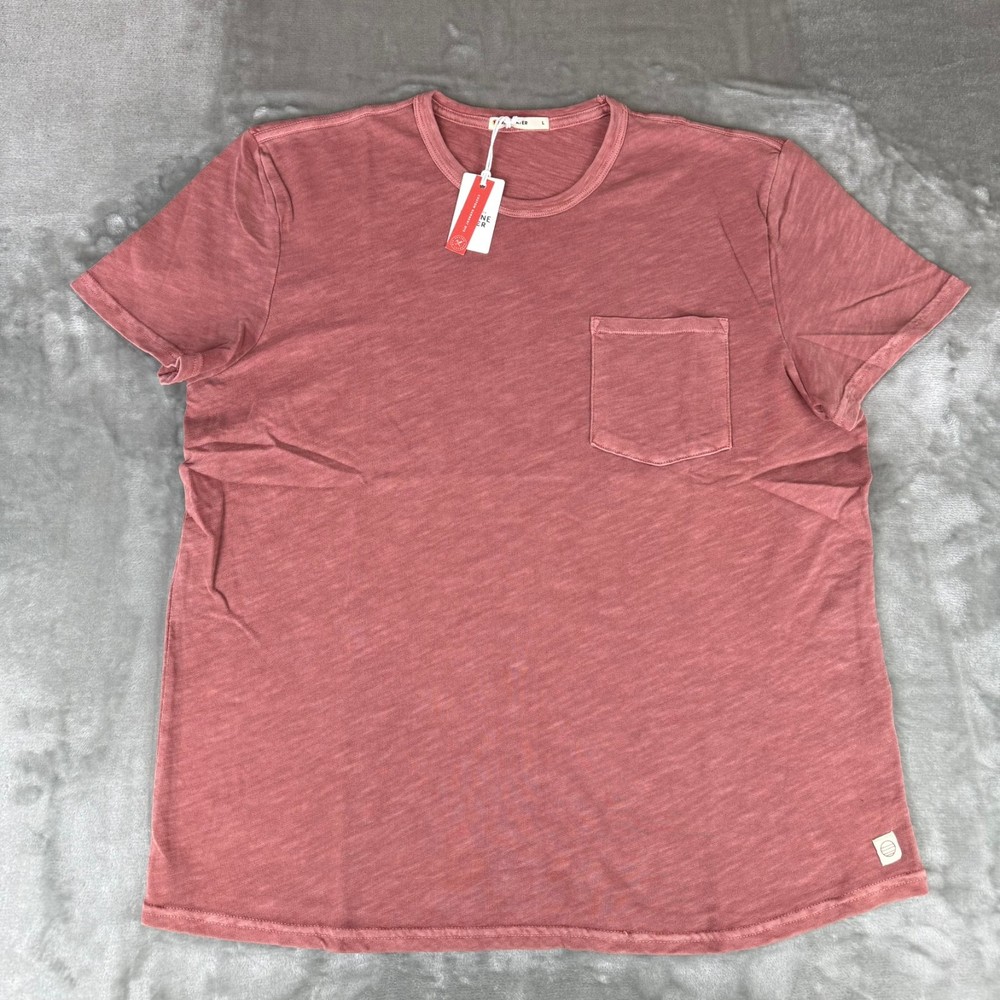 Marine Layer Vintage Heavy Slub Pocket Tee Mens Large Marsala Red Soft $54 NWT