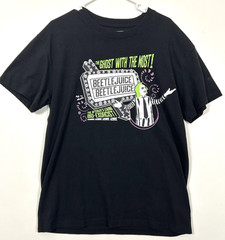 Beetlejuice Officially Licensed Movie Graphic Tee Black Large Bio Exorcist