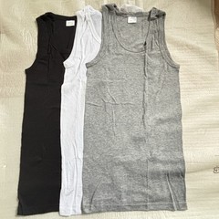 Pack of 3 Mens A-Shirt 100% Cotton Black, White, Grey Size: XL