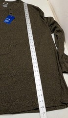 Apt. 9 Premier Flex Brown Henley Shirt Men’s 2XB Big Long Sleeve Outdoor #120t