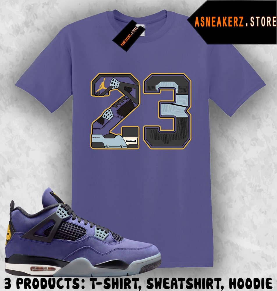 Shirt Matching AJ 4 Lakers Lakeshow 2026 Match Sneaker Retro Number 23 T-Shirt