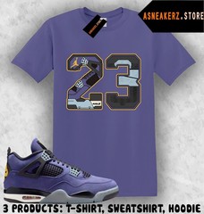 Shirt Matching AJ 4 Lakers Lakeshow 2026 Match Sneaker Retro Number 23 T-Shirt