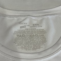 Men’s Hanes Moves Breathable Lightweight Shortsleeve Tshirt White Size Medium