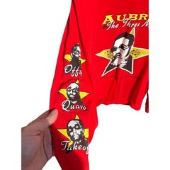 Drake Migos Aubrey Three Migos Live 2018 red long sleeve shirt Size Medium