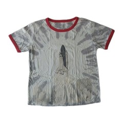Retro Space Shuttle Tshirt Mighty Fine Brand Tie Dye Effect Men’s Size Large